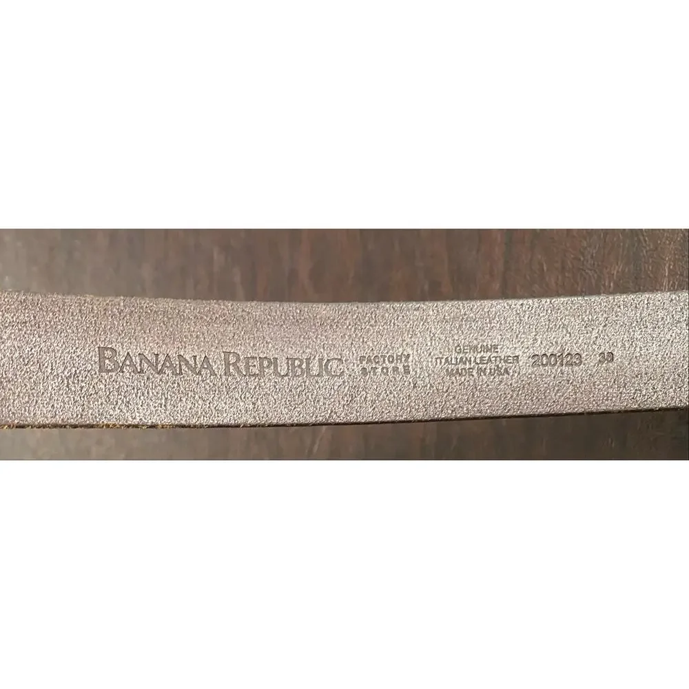 Banana Republic Brown Italian Leather Belt Solid Brass Buckle Size 38 Classic
